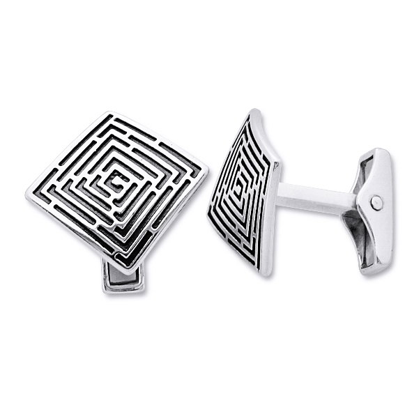 Butoni camasa din argint 925 cu labirint [1]